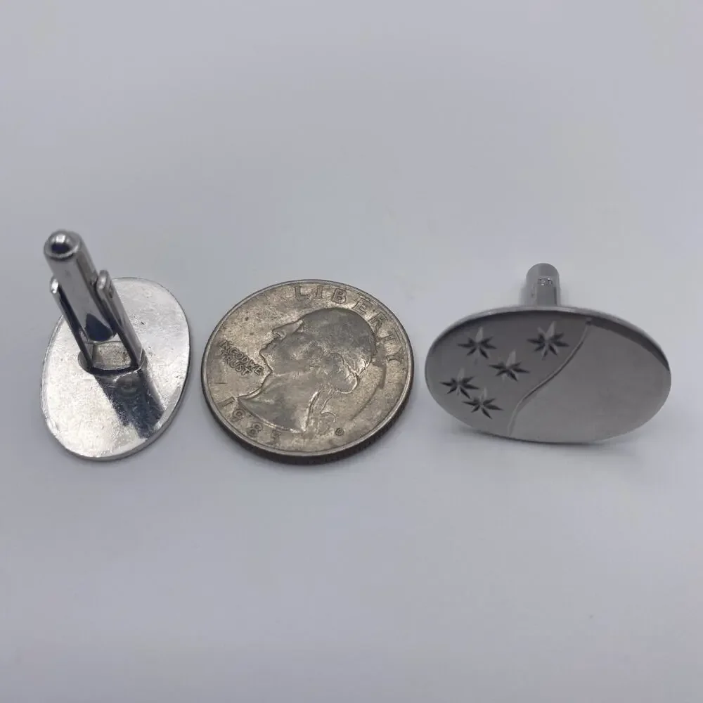 Vintage Pair Of Men’s Cufflinks Sterling Silver ATOMIC / STAR BURST Mid Century